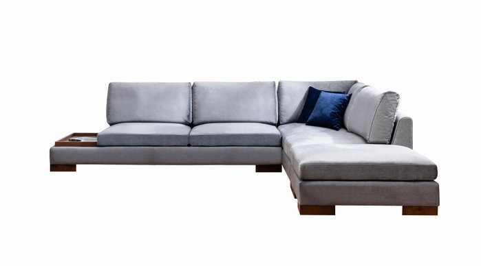 Atelier Del Sofa Tulip Sofá Esquinero Derecho con Puf - Gris Oscuro Atelier Del Sofa Tulip Sofá Esquinero Derecho con Puf - Gris Oscuro